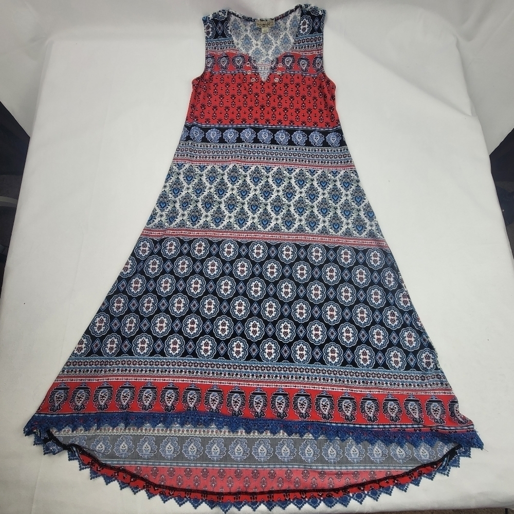 Womens Petite One World patterned high low dress